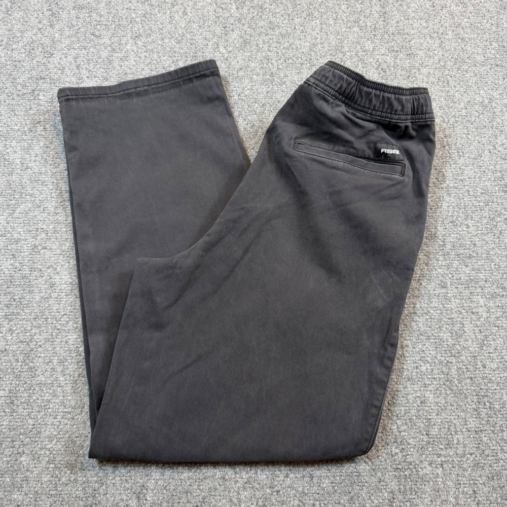 RSQ Mens Straight Leg Drawstring Pants Charcoal Black Size M RN 108168